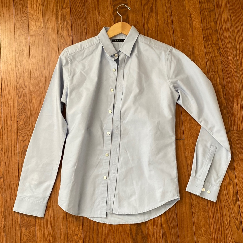 Theory cotton Oxford light blue shirt
